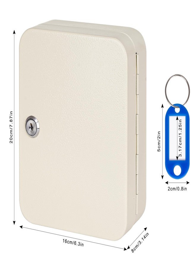 KYODOLED خزانة مفاتيح معدنية من KYODOLED تُثبت على الحائط، منظم مفاتيح قابل للقفل، صندوق تخزين مفاتيح بقفل رمز، إدارة مفاتيح مع قفل، 7.87 بوصة × 6.29 بوصة × 3.14 بوصة (بيج، 20 مفتاحًا) - Image 2